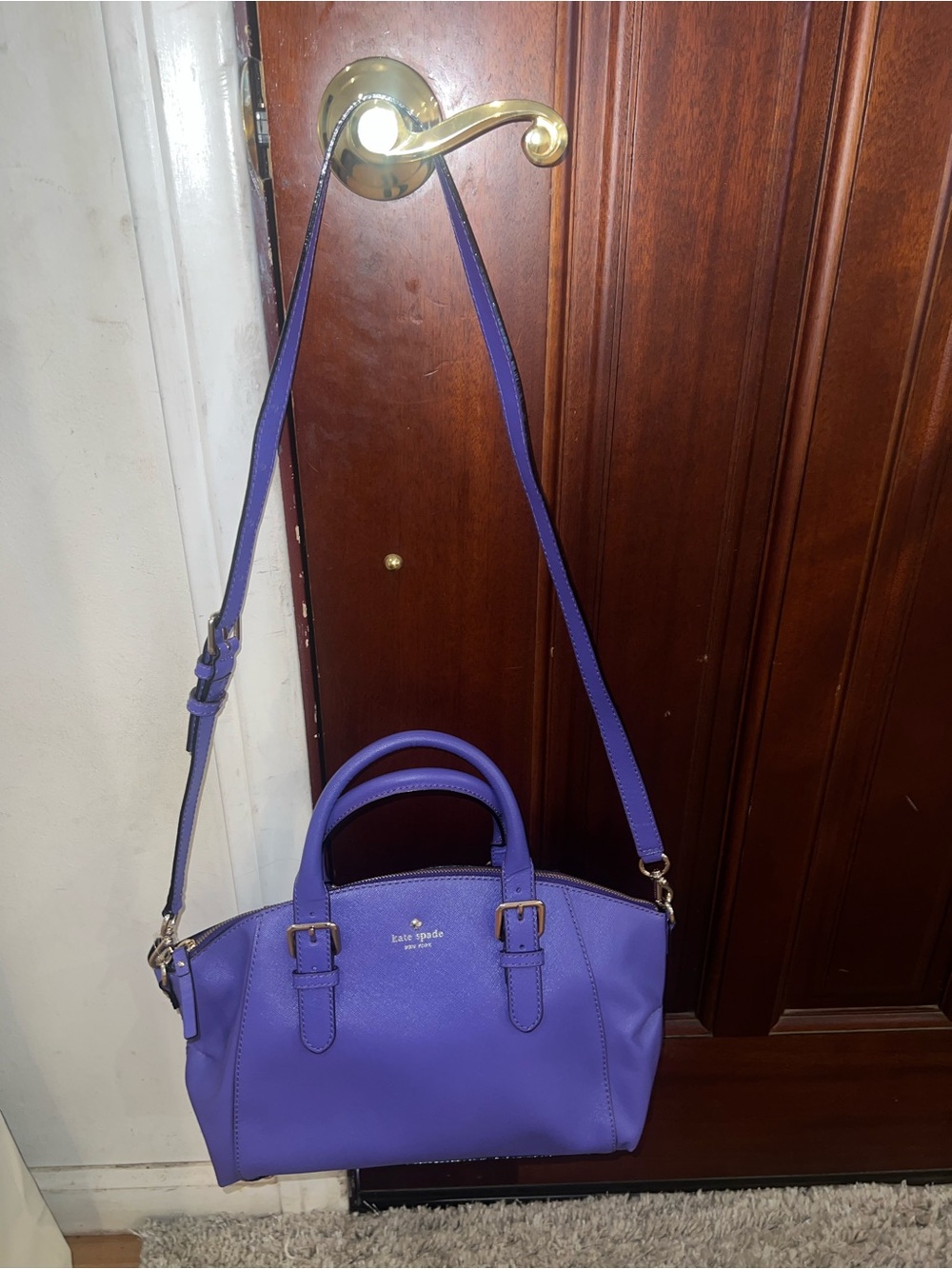 kate spade Violet Leather Crossbody Satchel with Top Handles